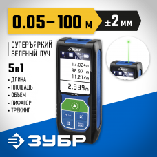 ЗУБР ДЛ-100, 100 м, лазерный дальномер, Профессионал (34923)