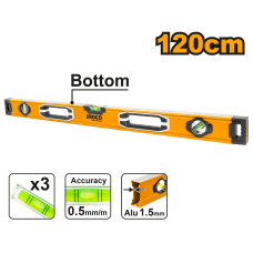 Строительный алюминиевый уровень INGCO HSL08120 INDUSTRIAL 120 см