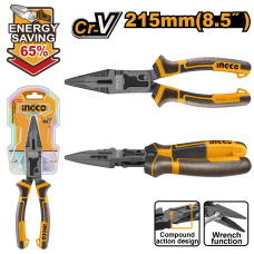 Тонкогубцы INGCO HCLNP58200 INDUSTRIAL 200 мм 65%