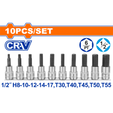 Набор головок HEX и TORX внешний WADFOW WST1412 1/2" H2- H7, T8-T27