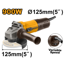 Угловая шлифовальная машина (УШМ) c регулировкой оборотов INGCO AG900285 INDUSTRIAL 125 мм 0,9 кВт