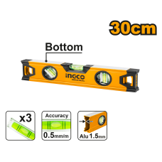 Строительный алюминиевый уровень INGCO HSL08030 INDUSTRIAL 30 см