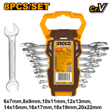 Набор двусторонних рожковых ключей INGCO HKSPA2088 INDUSTRIAL 6-22 мм 8 шт.