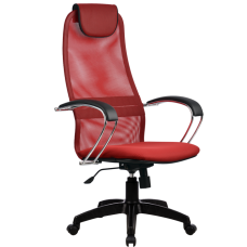 Офисное кресло Metta BK-8 Pl 22 ткань\сетка красный купить со скидкой