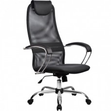 Офисное кресло Metta BK-8 Ch 21 ткань\сетка темно-серый, крестовина хром купить со скидкой