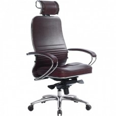 Офисное кресло Samurai KL-2.04 бордовый, кожа NewLeather купить со скидкой