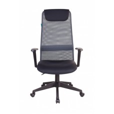 Кресло руководителя Бюрократ KB-8N темно-серый TW-04 TW-12 сетка/ткань с подголов. крестовина пластик