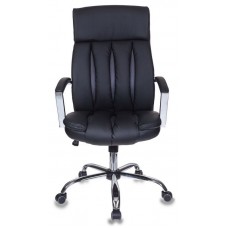 Кресло руководителя Бюрократ T-8000SL черный/серый эко.кожа крестовина металл хром