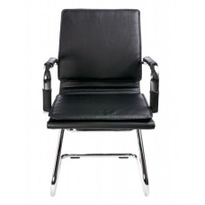 Кресло Бюрократ Ch-993-Low-V черный эко.кожа низк.спин. полозья металл хром