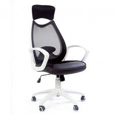 Кресло для руководителя CHAIRMAN CH 840 white черное